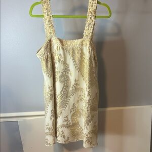 Elegant Cream and Gold Sleeveless mini Dress